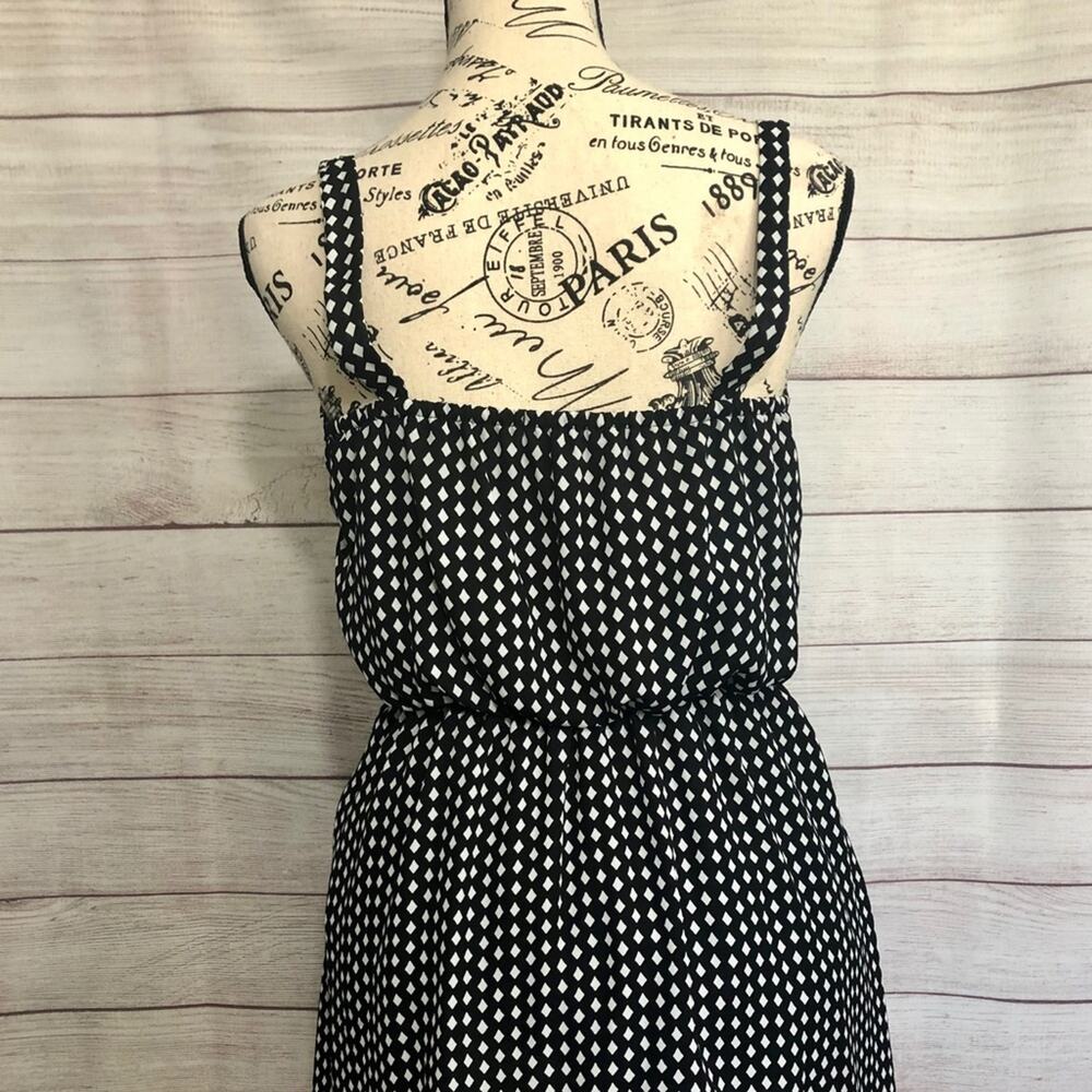 BeBop Blouson Sundress  Black & White Diamond Pattern Small - Picture 2 of 7